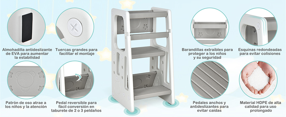 Escalera ayuda cocina niños