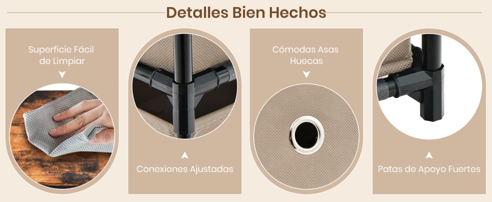 mesita de noche de tela