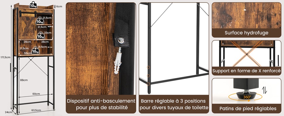 organisateur de salle de bain peu encombrant