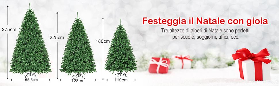 LEADZM Albero Di Natale Artificiale 180 Cm Verde – Con Piedini In Metallo E 650 Rami In PVC