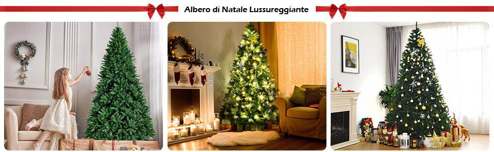 LEADZM Albero di Natale artificiale da 180 cm, albero di Natale con