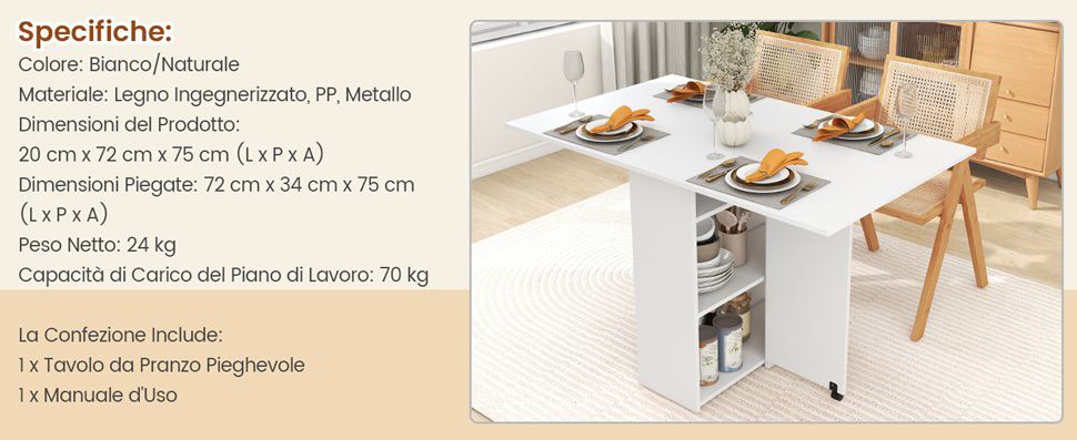 Design espandibile per l'uso in spazi ristretti