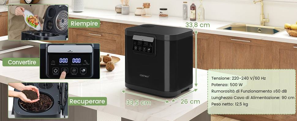 Compostiera elettrica ad alta efficienza per cucina