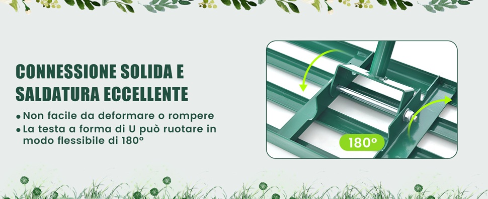 Wiltec Rastrello Livellatore In Alluminio 90 X 25 Cm, Per Livellamento E Sabbiatura Di Terreni Prati 92538829