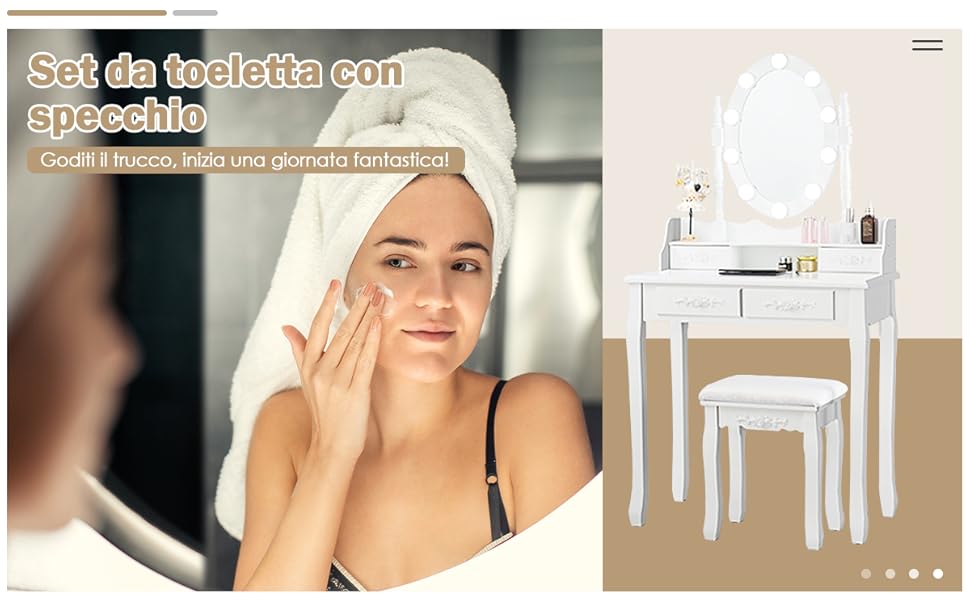 Set Tavolo da Toeletta Vintage ed Elegante