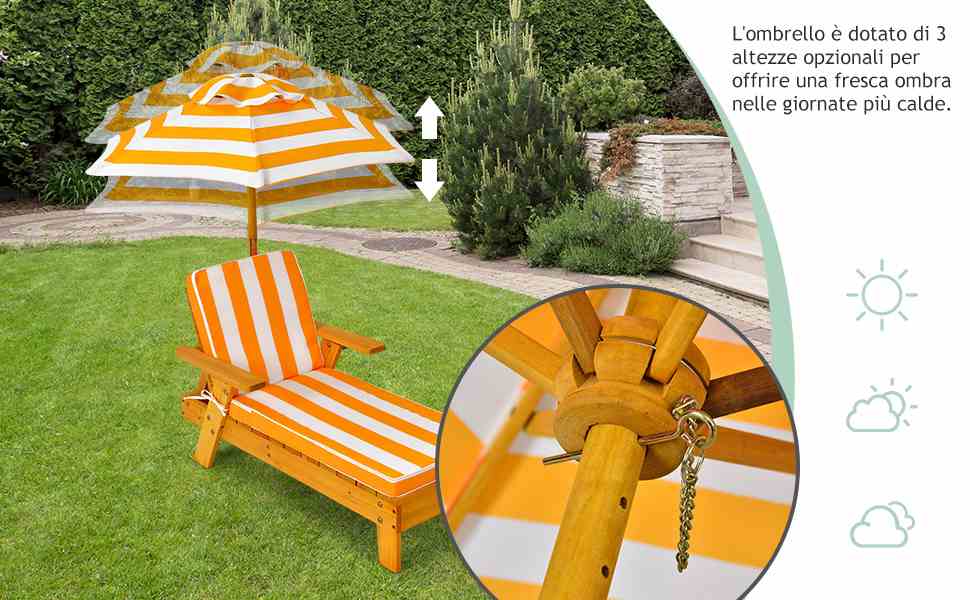 YHINGG Copertura Impermeabile Per Chaise Longue KidKraft - Tessuto 840D Resistente - Foto 5
