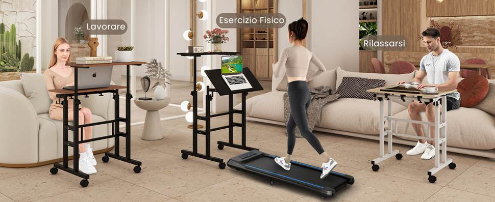 Scrivania Mobile In Piedi 670-1140mm Scrivania Sit-Stand Altezza Regolabile Inclinazione 0 45  P 010413310826