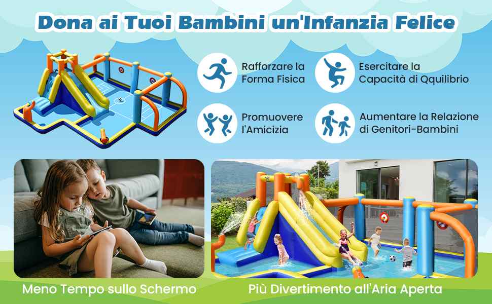 palla gonfiabile da calcio e palline per bersaglio