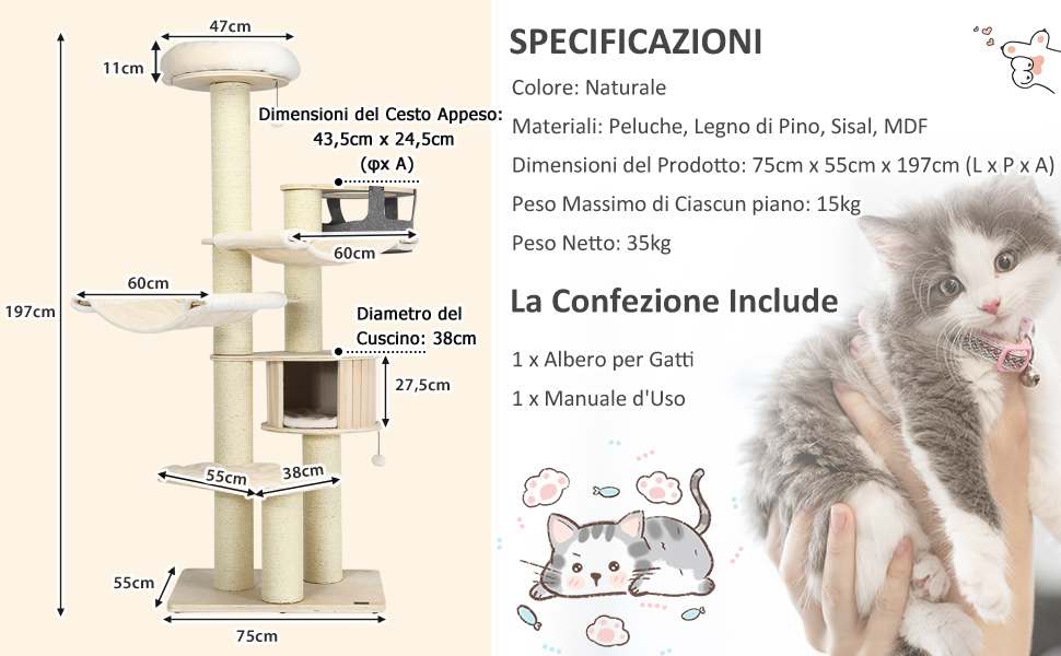 torre a più livelli per gattini