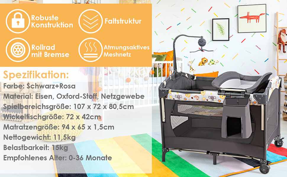 MagicFox Barriera Letto Pieghevole Per Bambini, Altezza Regolabile 76-106 Cm, Universale, 1 Pezzo