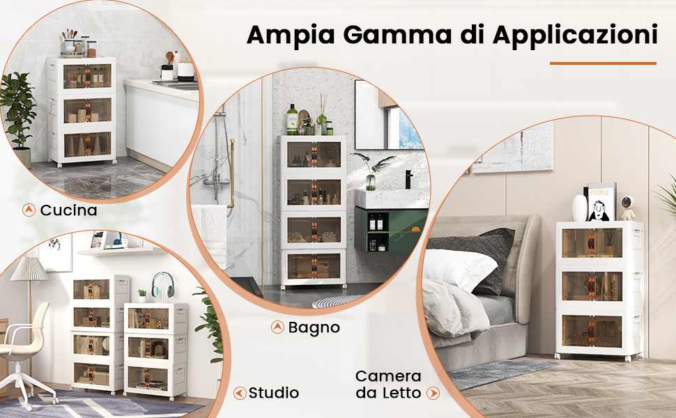 Set Di 3 Contenitori Impilabili, Contenitori Pieghevoli Da 75 Litri Con Ruote Anta Coperchio Contenitore In Plastica Pieghevole 88442692