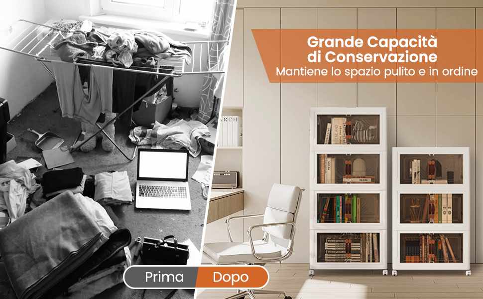 Contenitori Impilabili FLEXIMOUNTS - Con Coperchi, Pieghevoli, 3 Pezzi