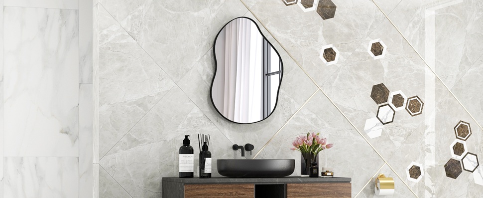 Rossynee Specchio Nero Da Parete Per Bagno 66x96 Cm – Rettangolare Con Cornice In Alluminio, Vetro Nano Infrangibile - 3