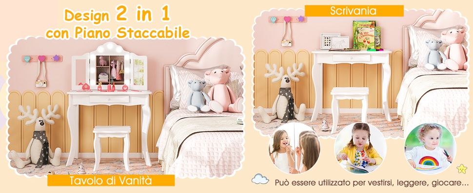 Design 2-in-1 con Specchio Rimovibile